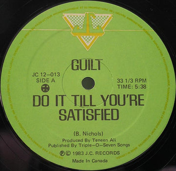 Guilt : Do It Till You're Satisfied (12")