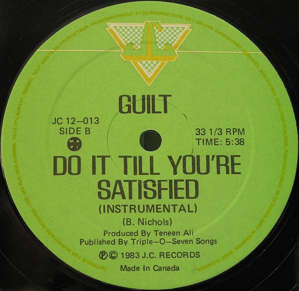 Guilt : Do It Till You're Satisfied (12")
