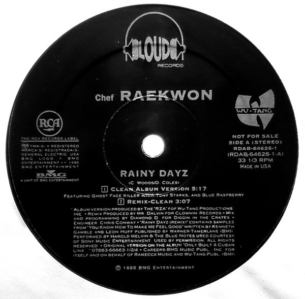 Chef Raekwon* : Rainy Dayz (12", Promo)