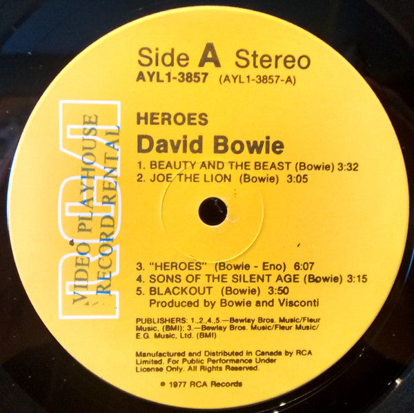 David Bowie : "Heroes" (LP, Album, RE)