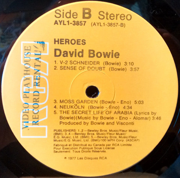 David Bowie : "Heroes" (LP, Album, RE)