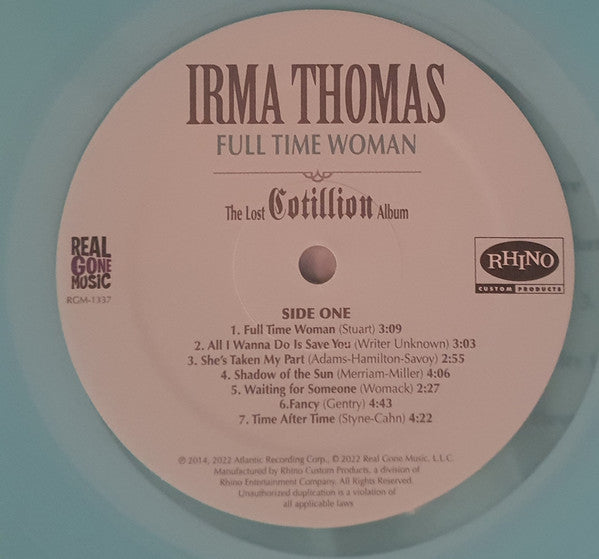 Irma Thomas : Full Time Woman - The Lost Cotillion Album (LP, Comp, Lig)