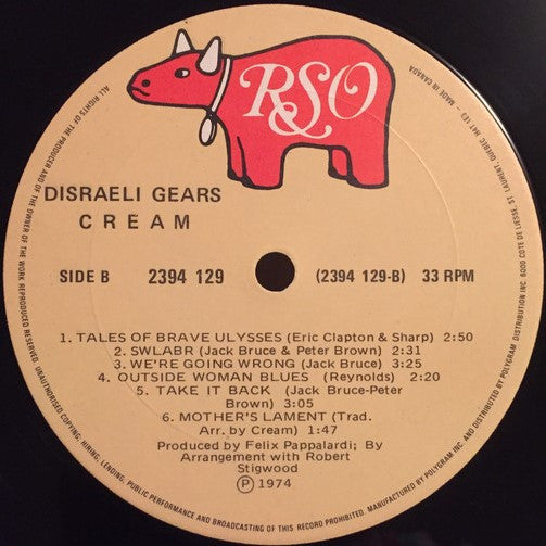 Cream (2) : Disraeli Gears (LP, Album, RE)