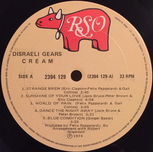 Cream (2) : Disraeli Gears (LP, Album, RE)