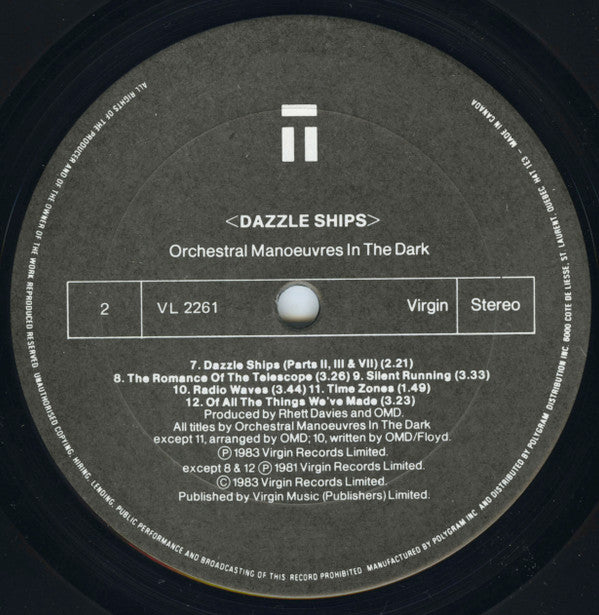 Orchestral Manoeuvres In The Dark : Dazzle Ships (LP, Album)