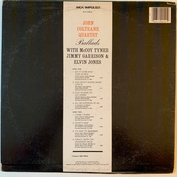 The John Coltrane Quartet : Ballads (LP, RE, Glo)