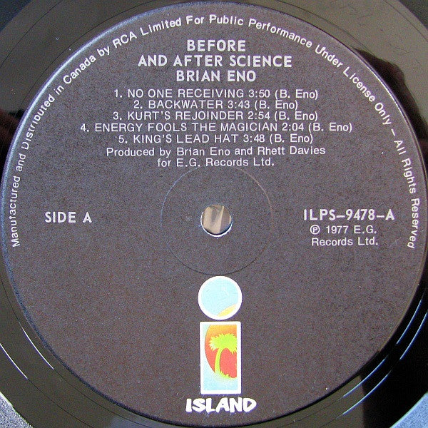 Brian Eno : Before And After Science (LP, Album)