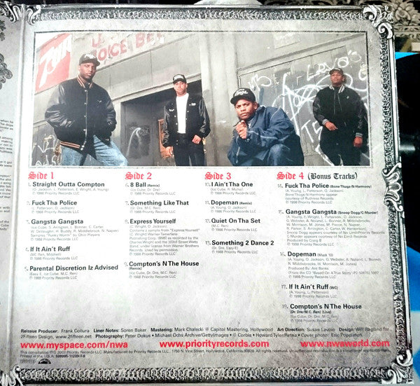 N.W.A. : Straight Outta Compton (20th Anniversary Edition) (2xLP, Album, RE, RM, 180)