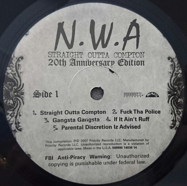 N.W.A. : Straight Outta Compton (20th Anniversary Edition) (2xLP, Album, RE, RM, 180)
