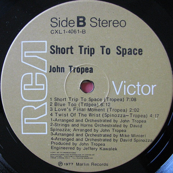 John Tropea : Short Trip To Space (LP, Album)