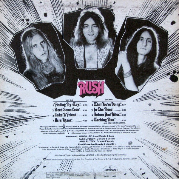 Rush : Rush (LP, Album, RE, 3rd)