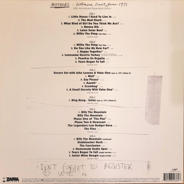 The Mothers : Fillmore East - June 1971 (3xLP, Album, Ltd, RE, RM, 50t)