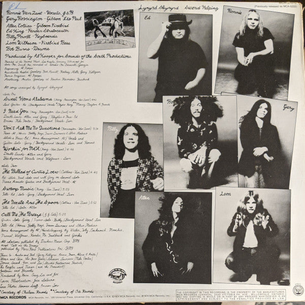 Lynyrd Skynyrd : Second Helping (LP, Album, RE)