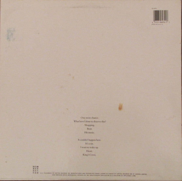 Pet Shop Boys : Actually (LP, Album)