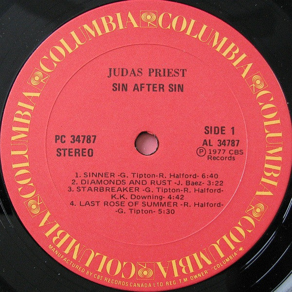 Judas Priest : Sin After Sin (LP, Album)