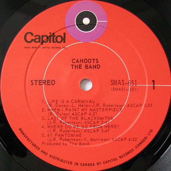 The Band : Cahoots (LP, Album, Gat)