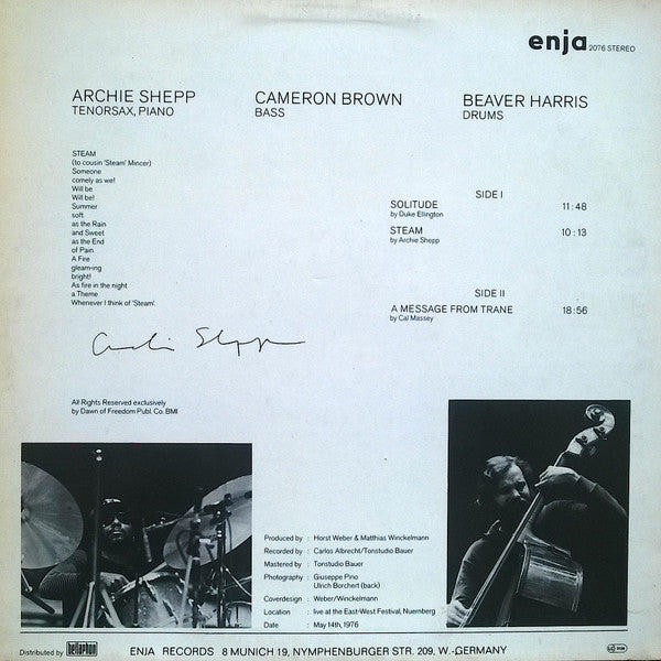 Archie Shepp : Steam (LP, Album)