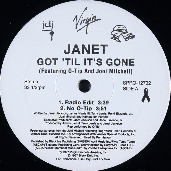 Janet* Featuring Q-Tip And Joni Mitchell : Got 'Til It's Gone (12", Promo)