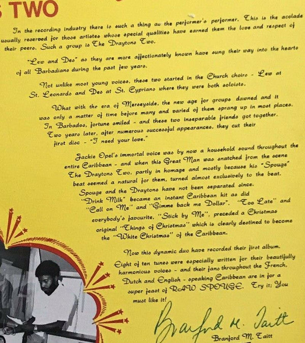 The Draytons Two : Raw Spouge (LP, Album, Yel)