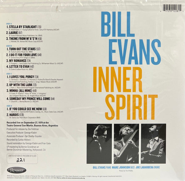 Bill Evans : Inner Spirit: The 1979 Concert At The Teatro General San Martín, Buenos Aires (2xLP, RSD, Mono, Dlx, Ltd, Num, 180)