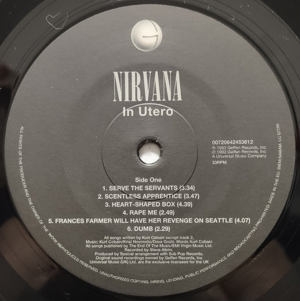 Nirvana : In Utero (LP, Album, RE)