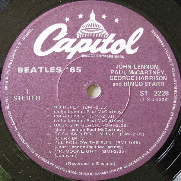 The Beatles : Beatles '65 (LP, Album, RE, Pur)