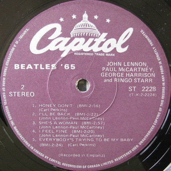 The Beatles : Beatles '65 (LP, Album, RE, Pur)