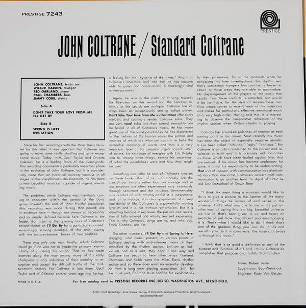 John Coltrane : Standard Coltrane (LP, Album, Ltd, RE, RP, 180)