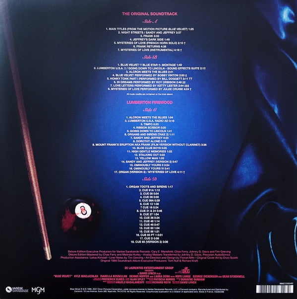 Angelo Badalamenti : Blue Velvet (Original Motion Picture Soundtrack) (2xLP, Album, RSD, Dlx, RE, Blu)