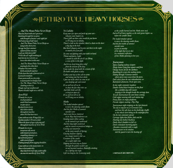 Jethro Tull : Heavy Horses (LP, Album)