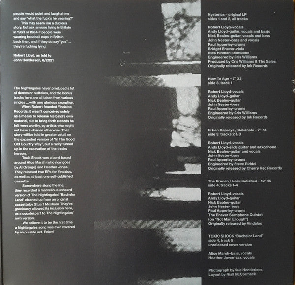 The Nightingales : Hysterics (2xLP, Album, Dlx, Ltd, Gat)