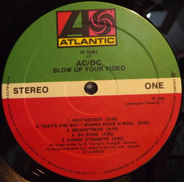 AC/DC : Blow Up Your Video (LP, Album)