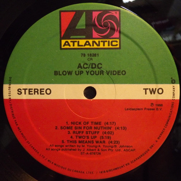 AC/DC : Blow Up Your Video (LP, Album)