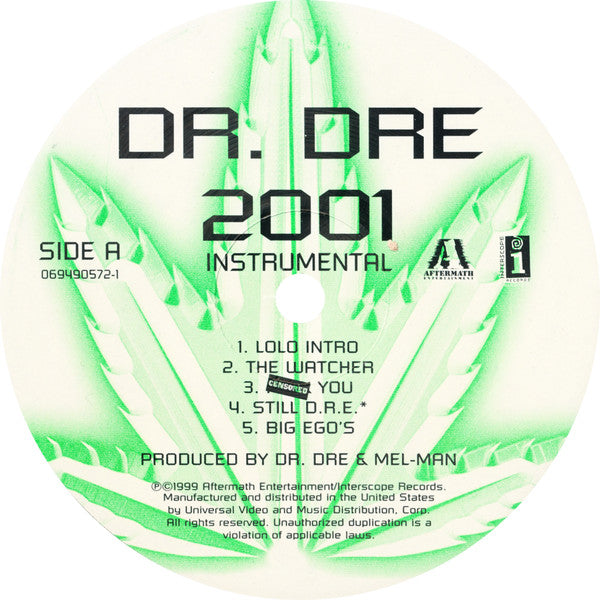 Dr. Dre : 2001 (Instrumental) (2xLP, Album, RE)