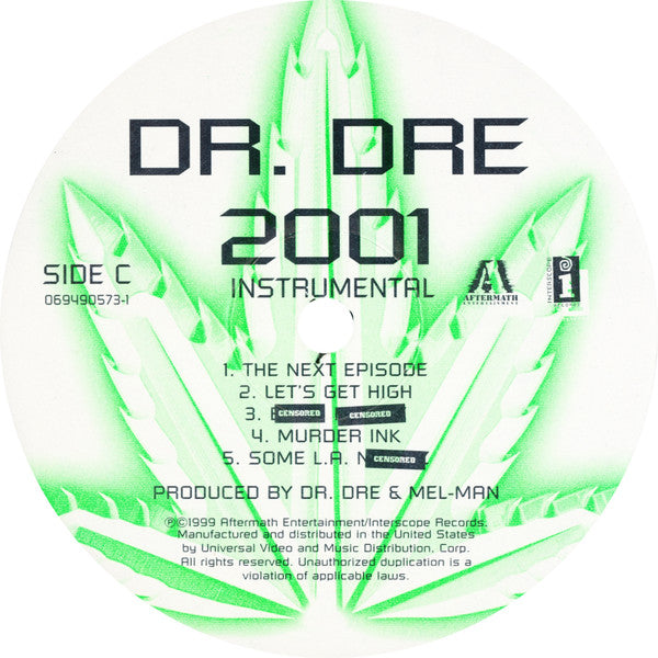 Dr. Dre : 2001 (Instrumental) (2xLP, Album, RE)
