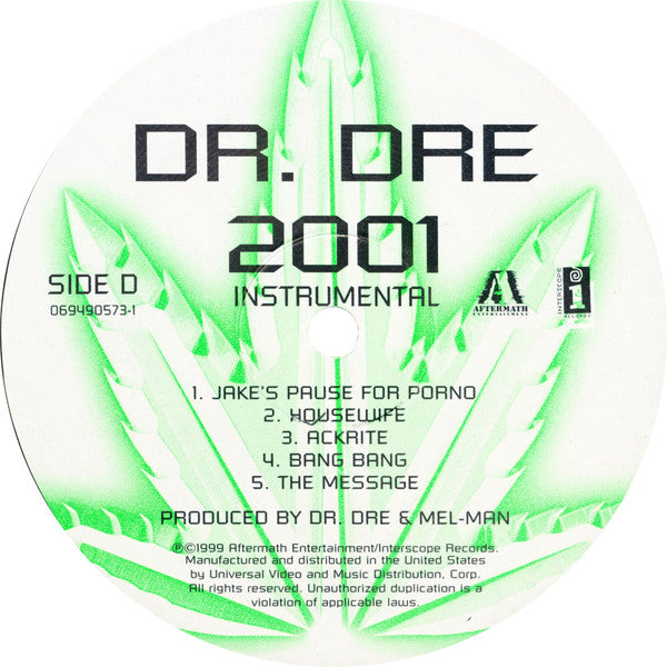 Dr. Dre : 2001 (Instrumental) (2xLP, Album, RE)