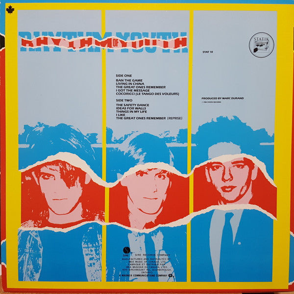 Men Without Hats : Rhythm Of Youth (LP, Album)