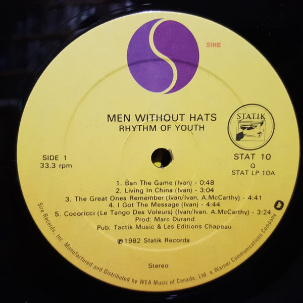 Men Without Hats : Rhythm Of Youth (LP, Album)