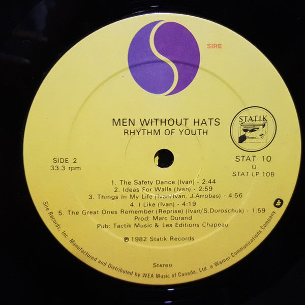 Men Without Hats : Rhythm Of Youth (LP, Album)