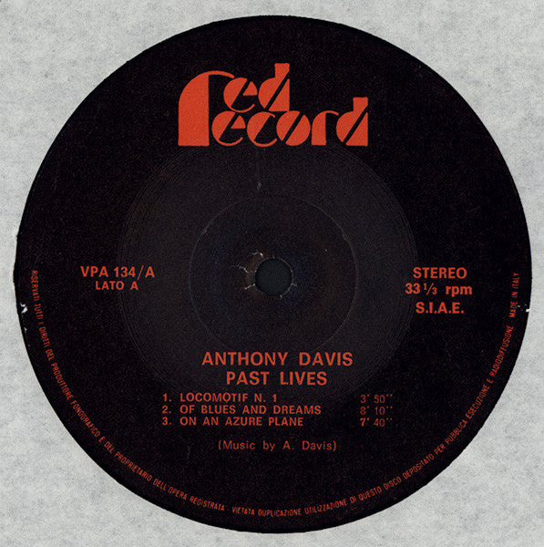 Anthony Davis (2) : Past Lives (LP, Album)
