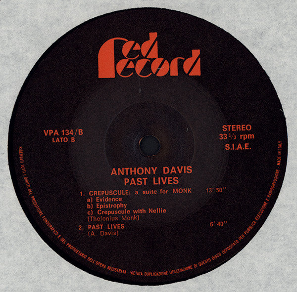 Anthony Davis (2) : Past Lives (LP, Album)