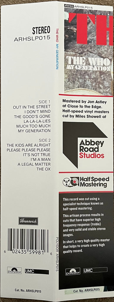 The Who : My Generation (LP, Album, Ltd, RE, RM, Hal)