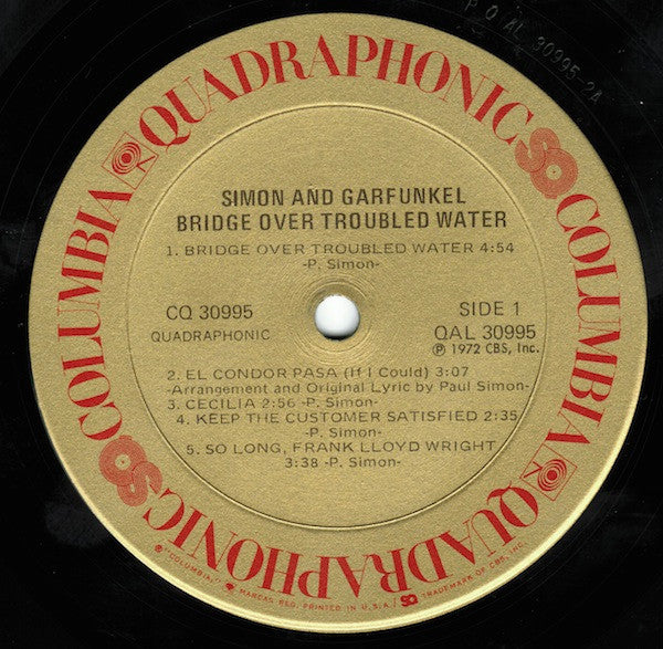 Simon & Garfunkel : Bridge Over Troubled Water (LP, Album, Quad, RE, Pit)