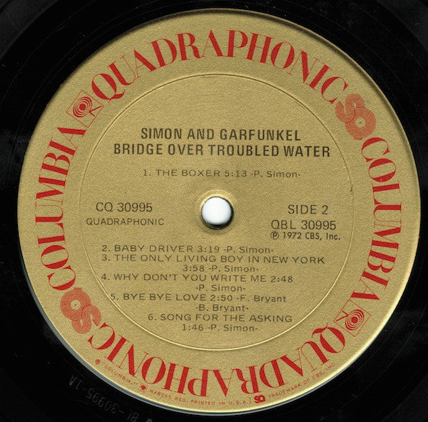 Simon & Garfunkel : Bridge Over Troubled Water (LP, Album, Quad, RE, Pit)