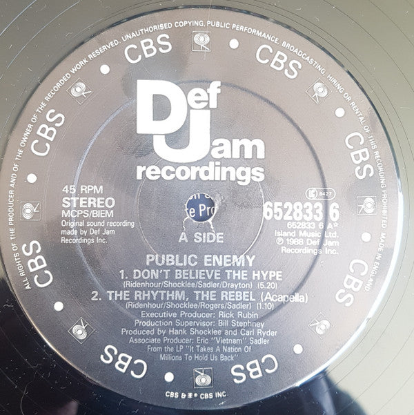 Public Enemy : Don't Believe The Hype (12")