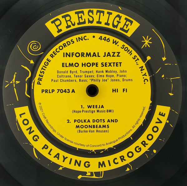 Elmo Hope Sextet : Informal Jazz (LP, Album, Mono, Ltd, RE, RP, 200)