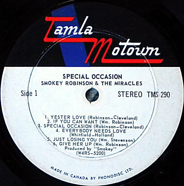 The Miracles : Special Occasion (LP, Album)