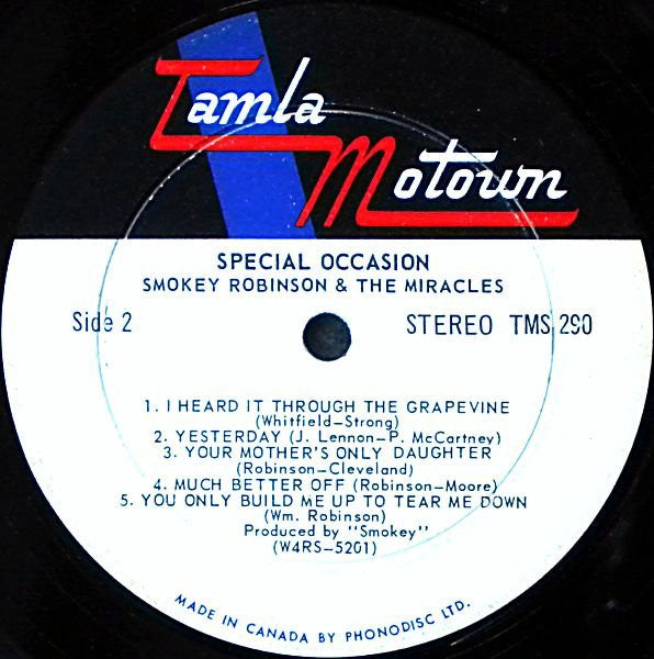 The Miracles : Special Occasion (LP, Album)