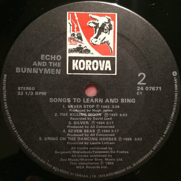 Echo & The Bunnymen : Songs To Learn & Sing (LP, Comp)