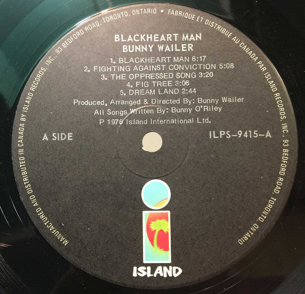 Bunny Wailer : Blackheart Man (LP, Album, Gat)